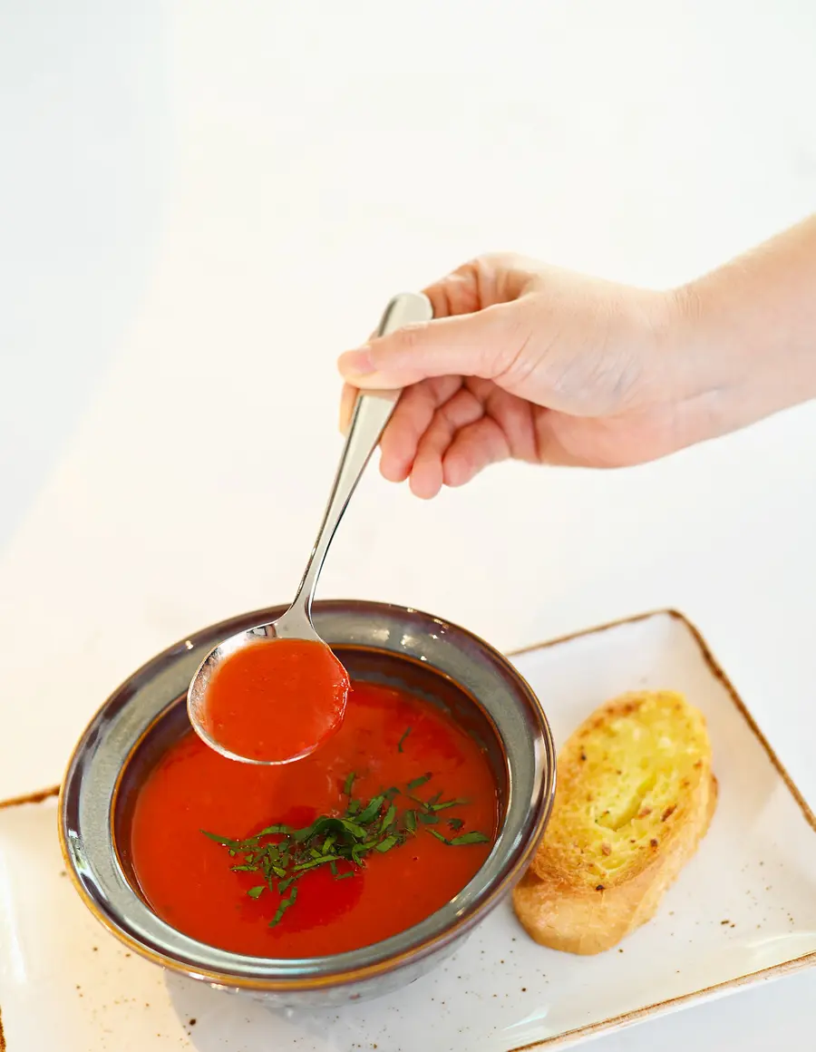 Roasted Tomato Soup and Basil